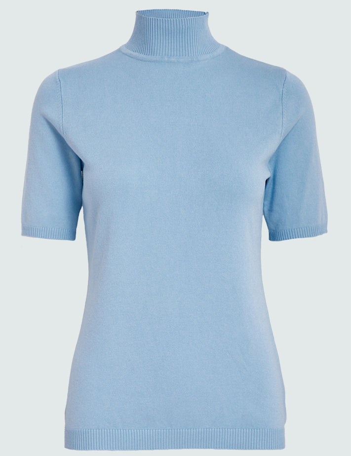 Minus MSLima Rullekrave Strik T-Shirt 1048 Ice Blue