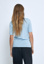 Minus MSLima Rullekrave Strik T-Shirt 1048 Ice Blue