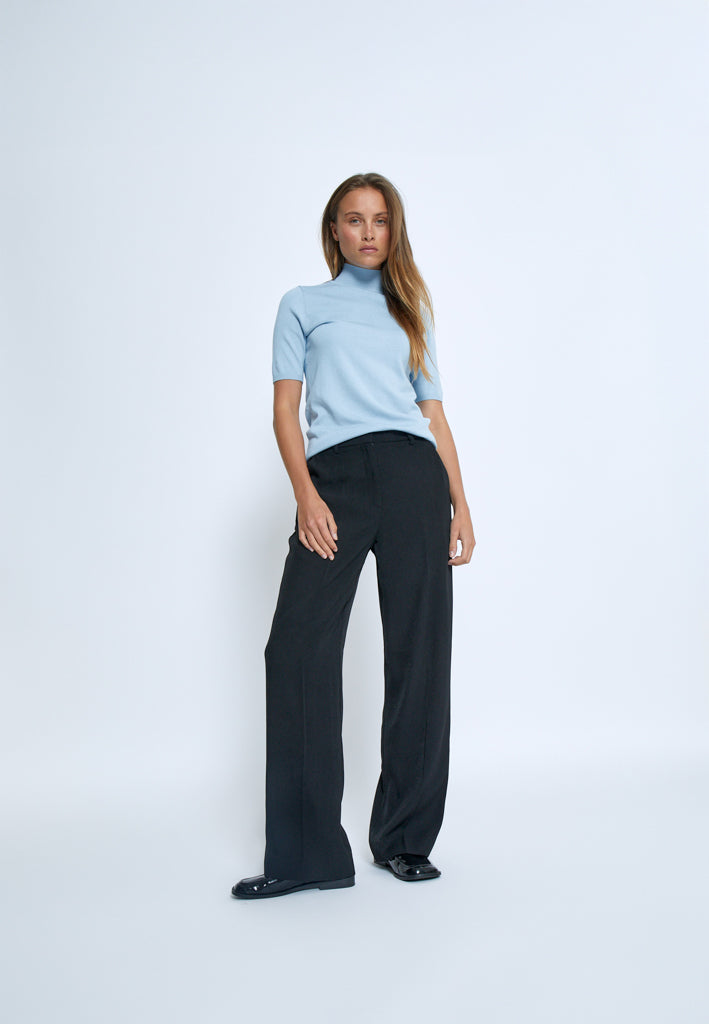 Minus MSLima Rullekrave Strik T-Shirt 1048 Ice Blue