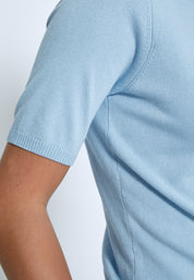 Minus MSLima Rullekrave Strik T-Shirt 1048 Ice Blue
