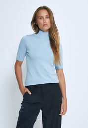 Minus MSLima Rullekrave Strik T-Shirt 1048 Ice Blue