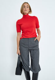 Minus MSLima Rullekrave Strik T-Shirt 4175 Tomato