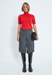 Minus MSLima Rullekrave Strik T-Shirt 4175 Tomato