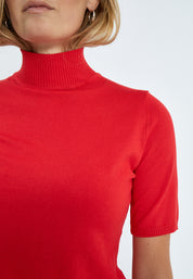 Minus MSLima Rullekrave Strik T-Shirt 4175 Tomato
