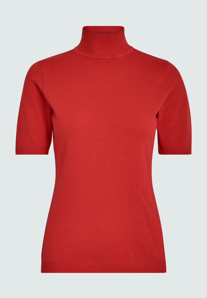 Minus MSLima Rullekrave Strik T-Shirt 4175 Tomato