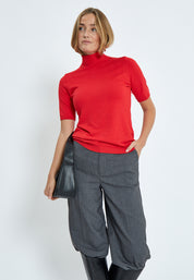 Minus MSLima Rullekrave Strik T-Shirt 4175 Tomato