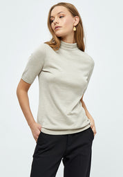 Minus MSLima Rullekrave Strik T-Shirt 9015M Sand Gray Melange