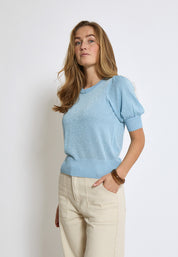 Minus MSLiva Metallic Pullover T-Shirt 1048MET Ice Blue Met.