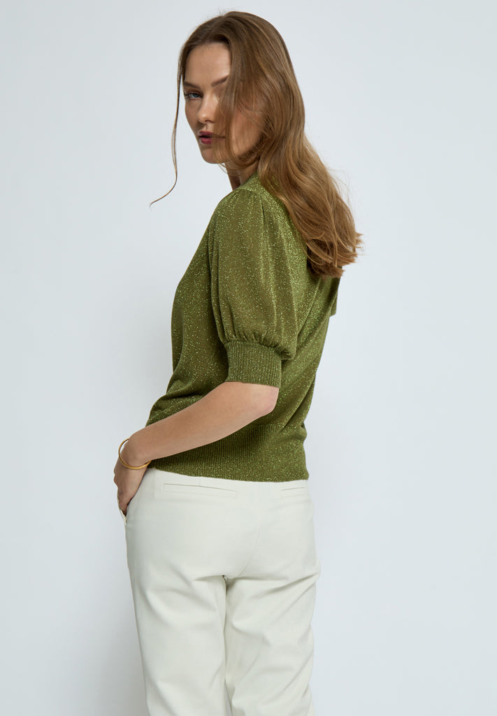 Minus MSLiva Metallic Pullover T-Shirt 3099MET Olive Green Met.