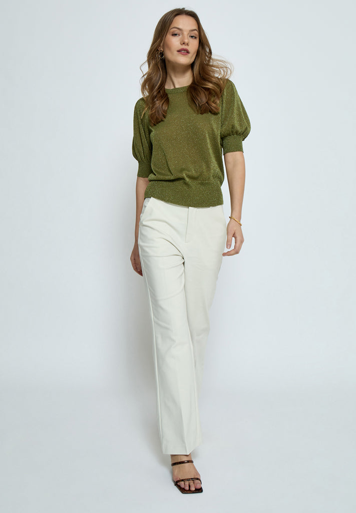 Minus MSLiva Metallic Pullover T-Shirt 3099MET Olive Green Met.