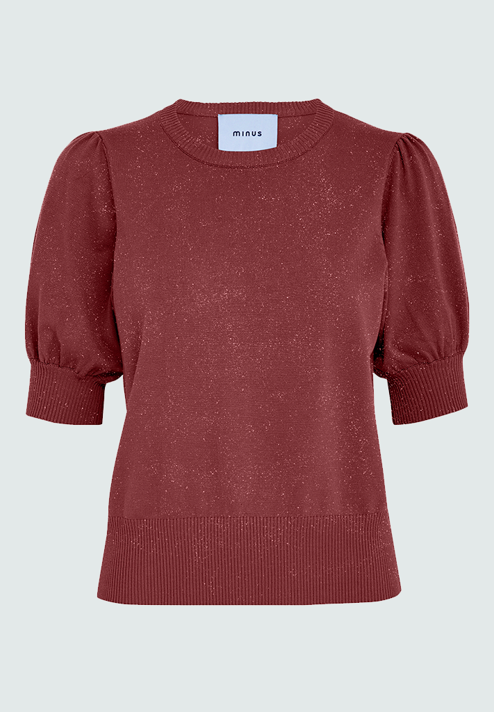 Minus MSLiva Metallic Pullover T-Shirt 6990MET Barn Red Met.