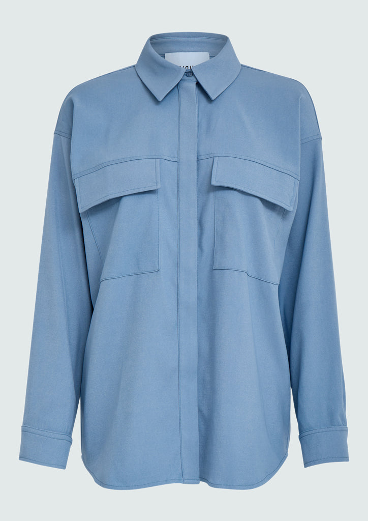 Minus MSLivina Oversize Skjorte Skjorter 1043 Citadel Blue