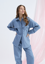 Minus MSLivina Oversize Skjorte Skjorter 1043 Citadel Blue