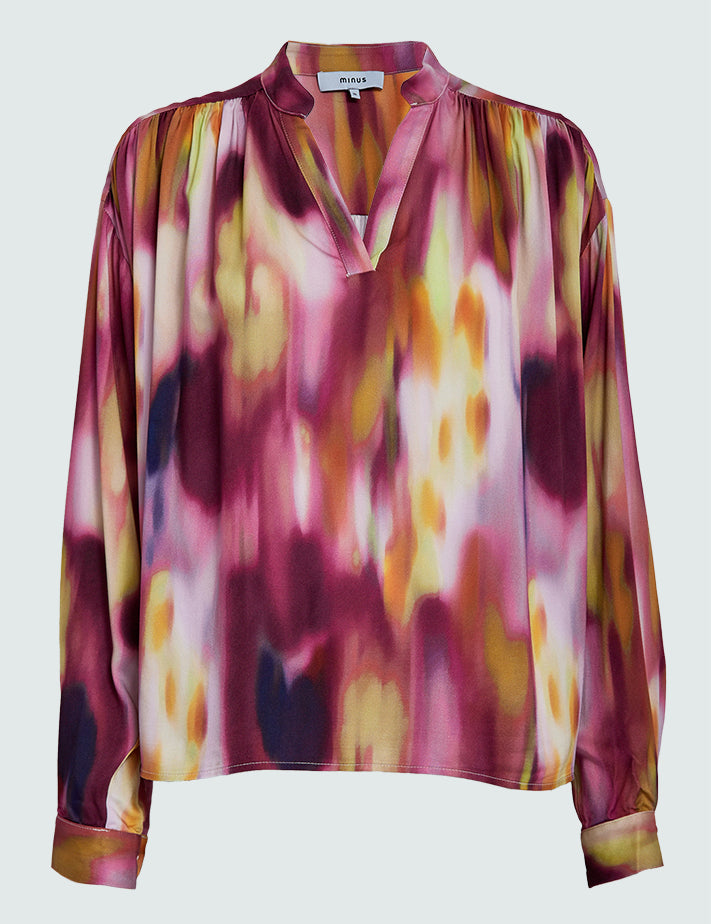 Minus MSLucinda Blouse Bluser 7140P Pastel Lilac Print