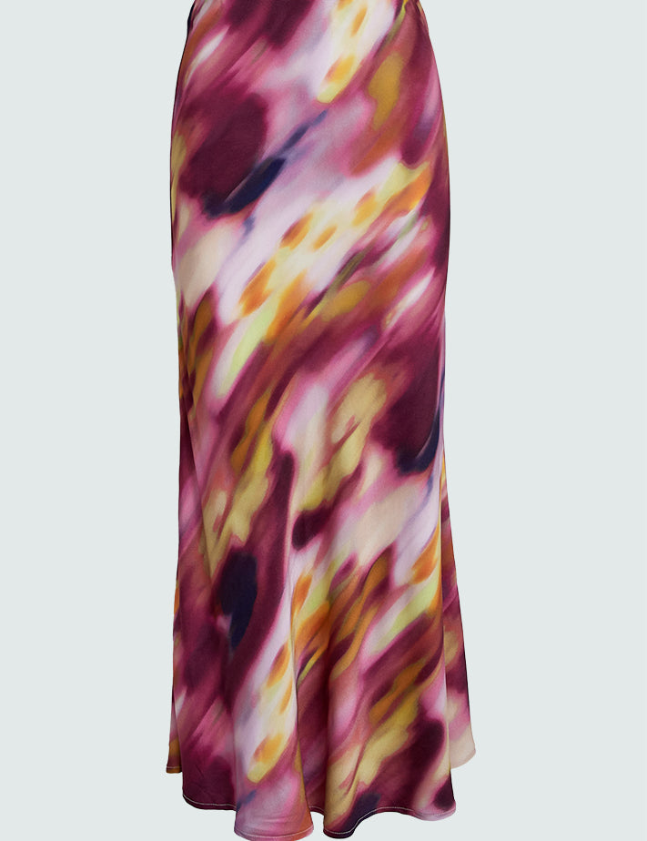 Minus MSLucinda Midi Skirt Nederdele 7140P Pastel Lilac Print