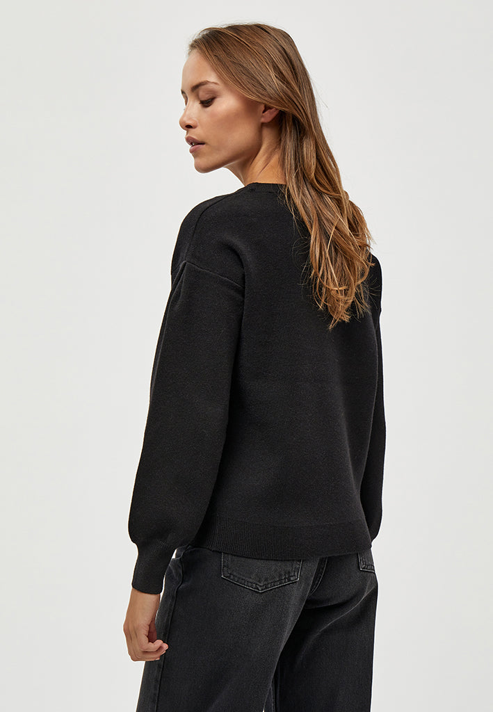 Minus MSLupi Strik Pullover Pullover Sort