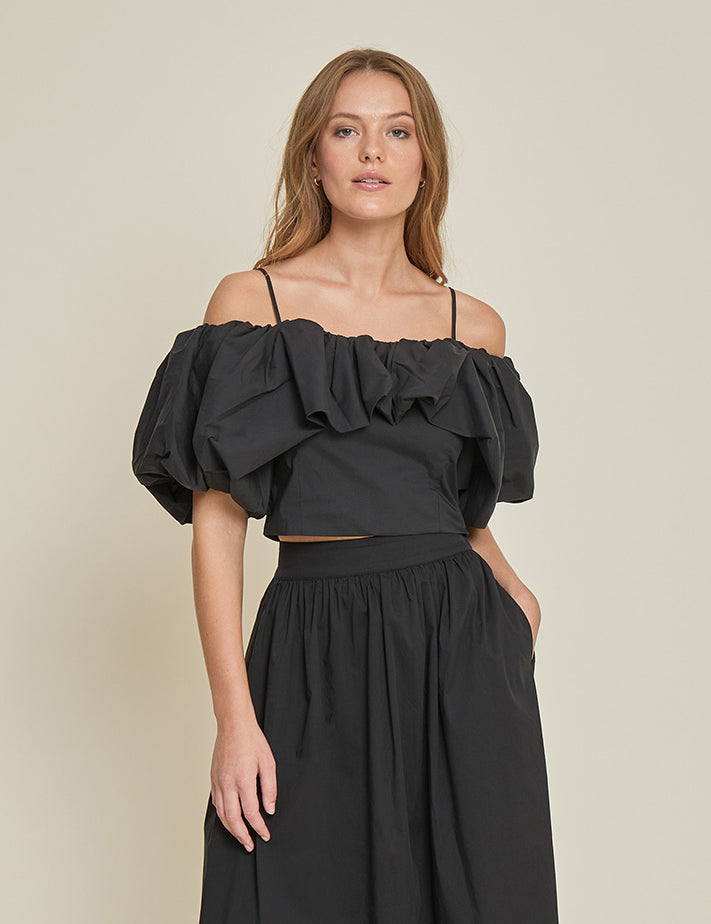 Minus MSMagda Cropped Top Toppe Sort