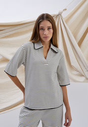 Minus MSMaki T-Shirt T-Shirt 100S Black Striped