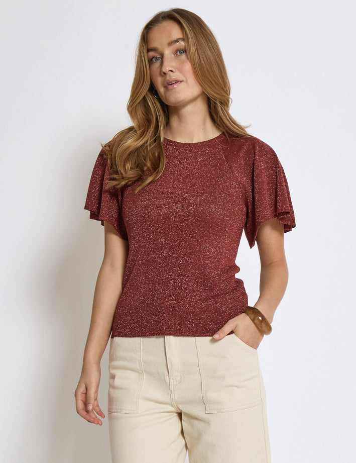 Minus MSMakia Knit T-Shirt T-Shirt 4800MET Smoked Paprika Met.
