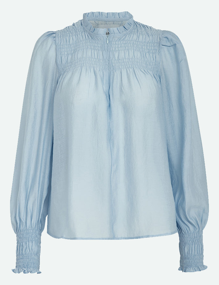 Minus MSMargot Smock Bluse Bluser 1590 Blue Bonnet