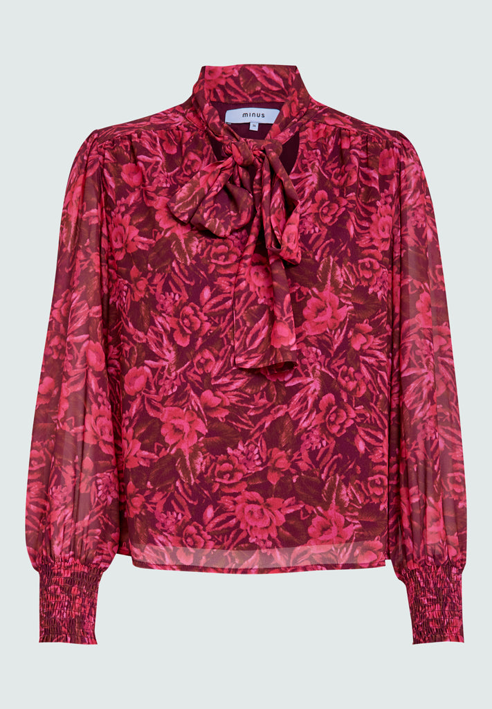 Minus MSMikela Bluse Bluser 4122P Magenta Pink Print