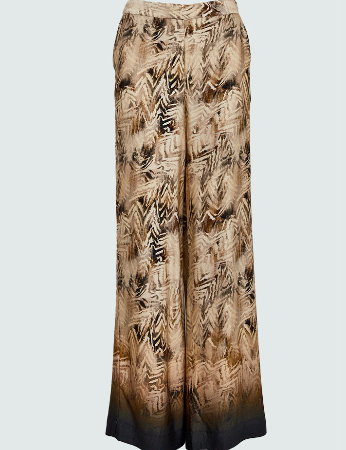 Minus MSMilena Mid Waist Pant Bukser 9015P Sand Gray Print