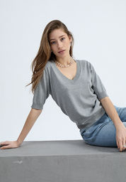 Minus MSMilla Strik T-Shirt T-Shirt 112M Light Grey Melange