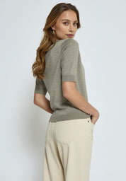 Minus MSMilla Strik T-Shirt T-Shirt 399 Wood Smoke Melange