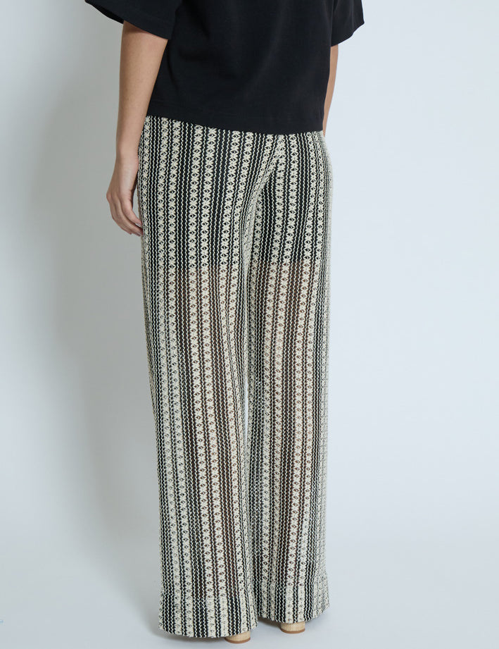 Minus MSNila Pant Bukser 100S Black Striped