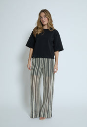 Minus MSNila Pant Bukser 100S Black Striped