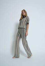 Minus MSNila Pant Bukser 100S Black Striped