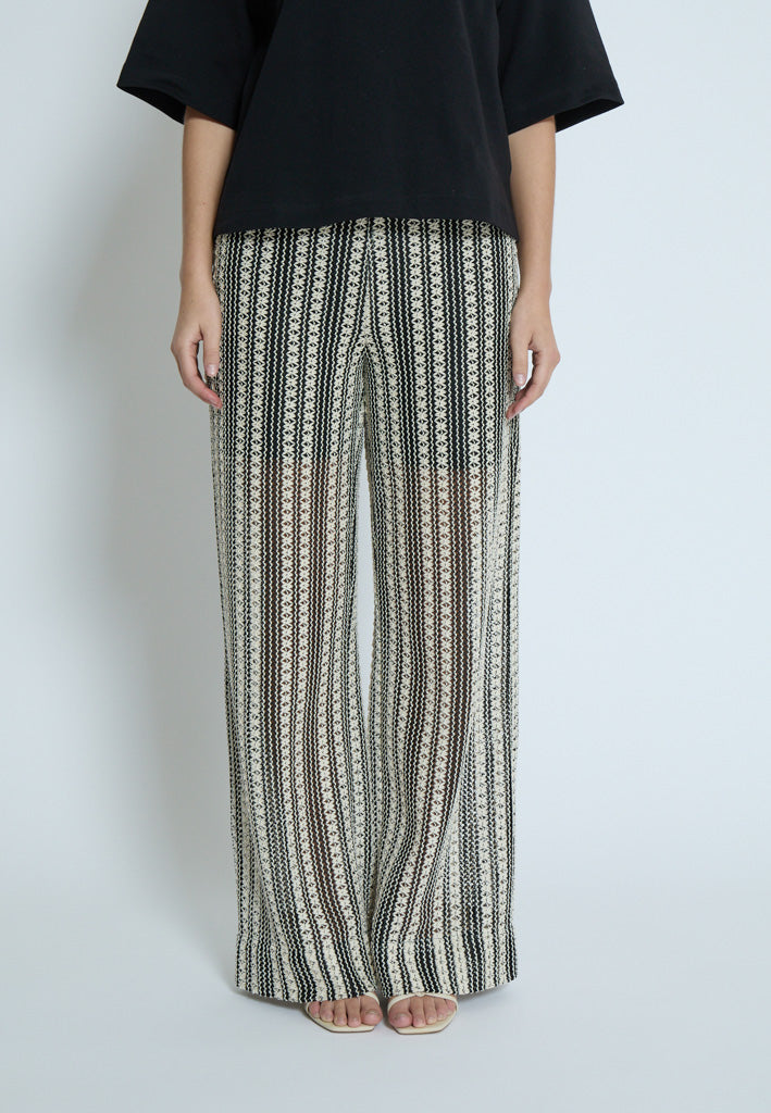 Minus MSNila Pant Bukser 100S Black Striped