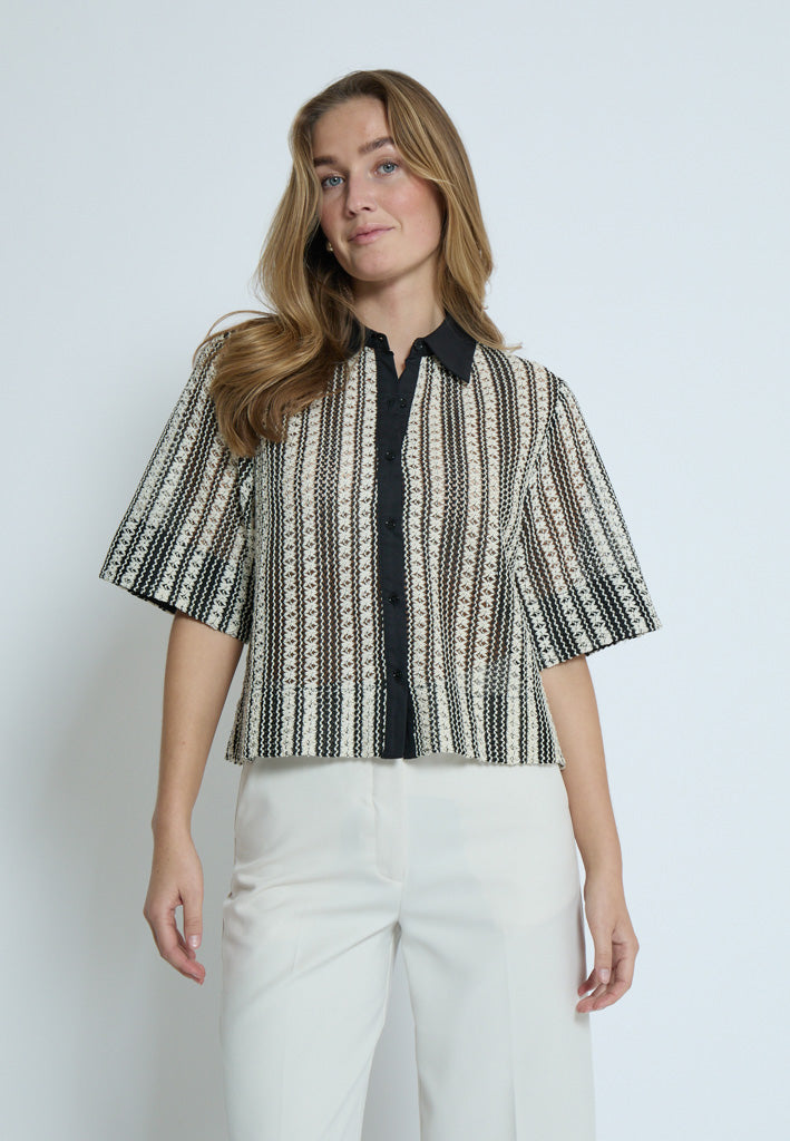 Minus MSNila Shirt Skjorter 100S Black Striped