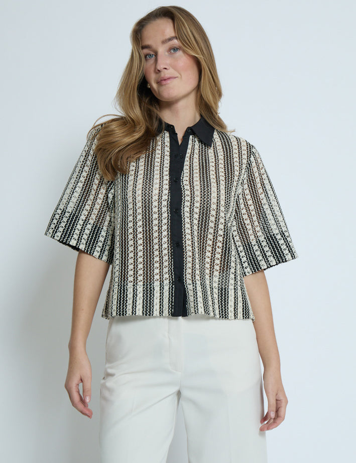 Minus MSNila Shirt Skjorter 100S Black Striped