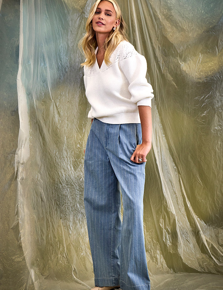 Minus MSPria High Waist Pant Bukser Lyseblå