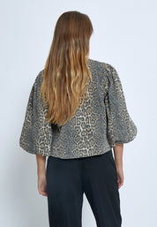 Minus MSRana Short Jacket Jakker 9011P Brown Leo Print