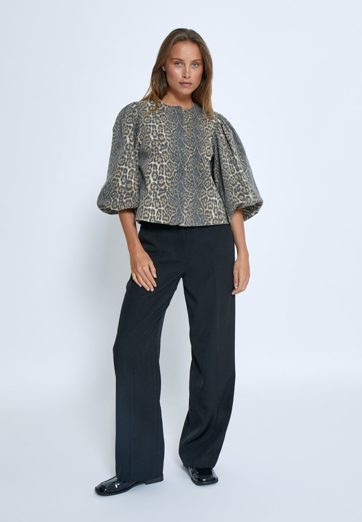 Minus MSRana Short Jacket Jakker 9011P Brown Leo Print