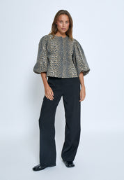 Minus MSRana Short Jacket Jakker 9011P Brown Leo Print