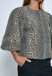 Minus MSRana Short Jacket Jakker 9011P Brown Leo Print
