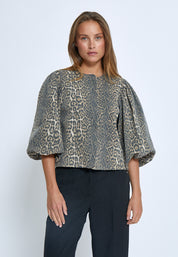 Minus MSRana Short Jacket Jakker 9011P Brown Leo Print