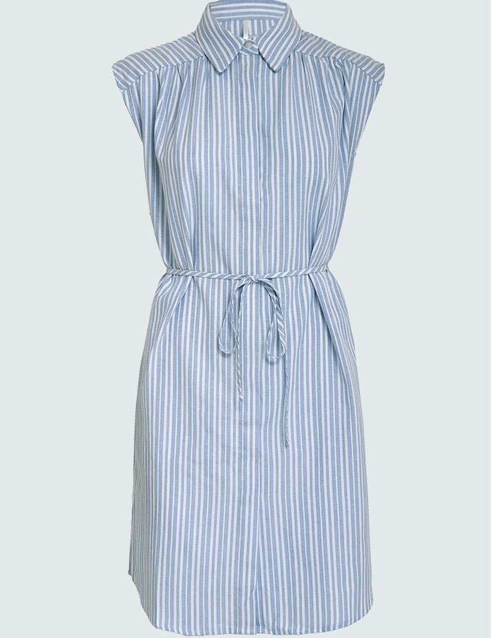 Minus MSRinea Short Dress Kjoler 1048S Ice Blue Stripe