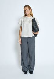 Minus MSSabbi Linen Blouse Bluser 353M Nomad Sand Melange