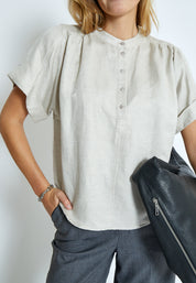 Minus MSSabbi Linen Blouse Bluser 353M Nomad Sand Melange