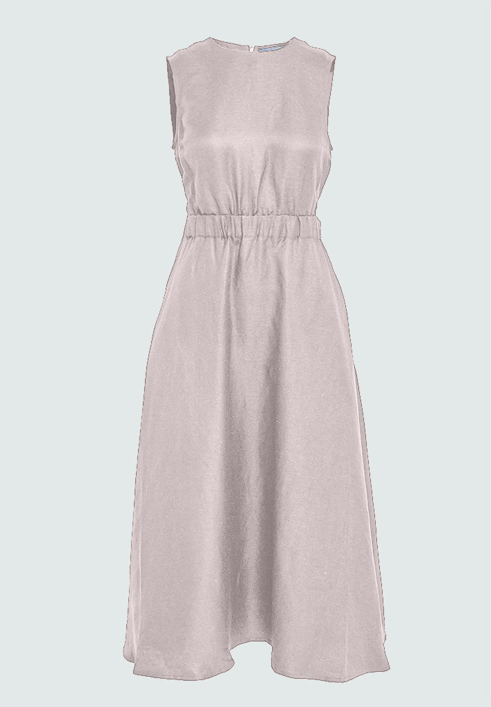 Minus MSSabbi Midi Linen Dress Kjoler 353M Nomad Sand Melange