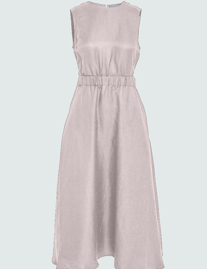 Minus MSSabbi Midi Linen Dress Kjoler 353M Nomad Sand Melange