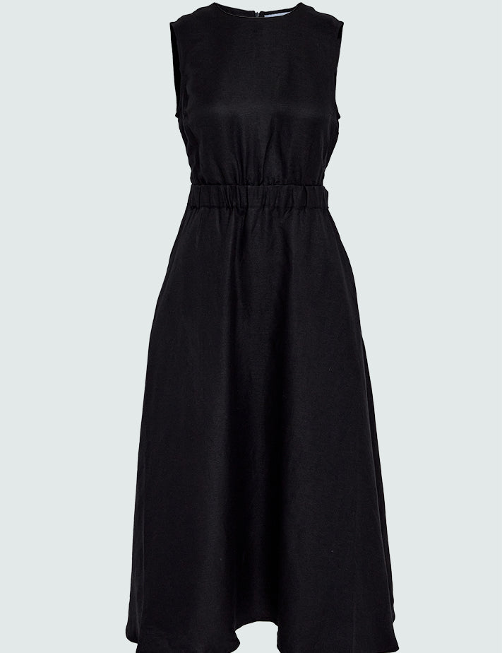 Minus MSSabbi Midi Linen Dress Kjoler Sort