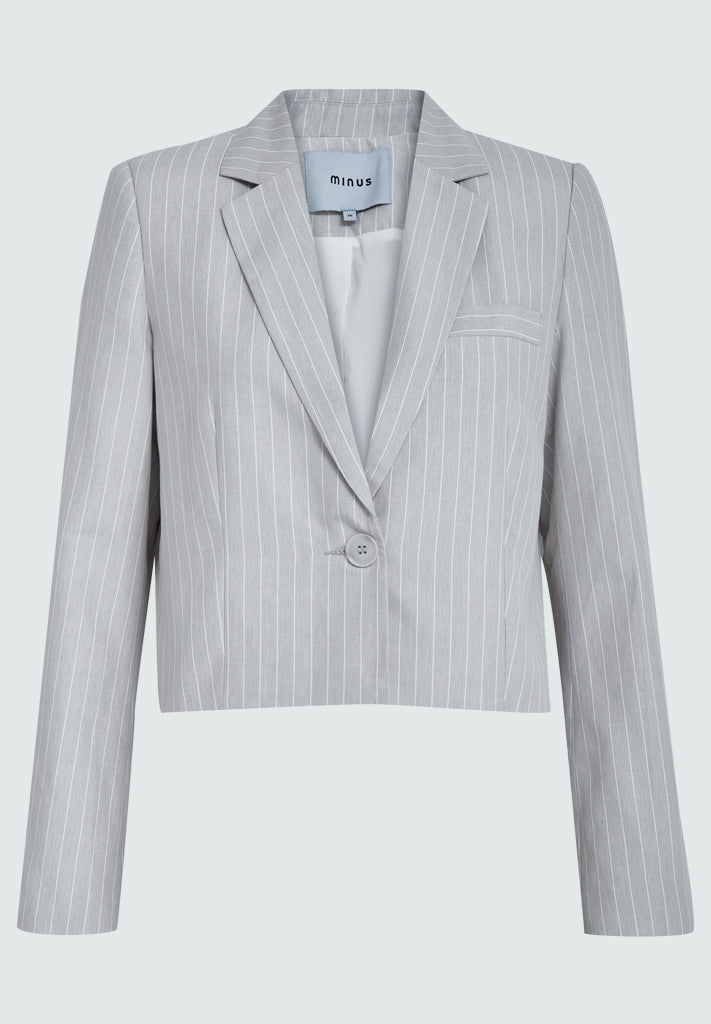 Minus MSSavira Cropped Blazer Blazer 0175S Light Birch Striped