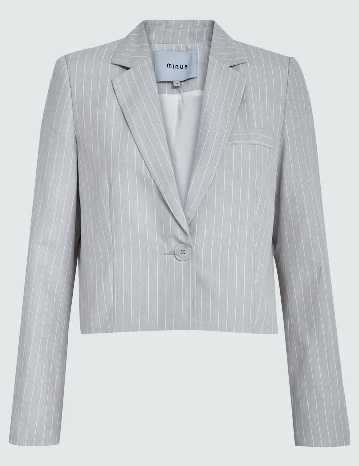 Minus MSSavira Cropped Blazer Blazer 0175S Light Birch Striped