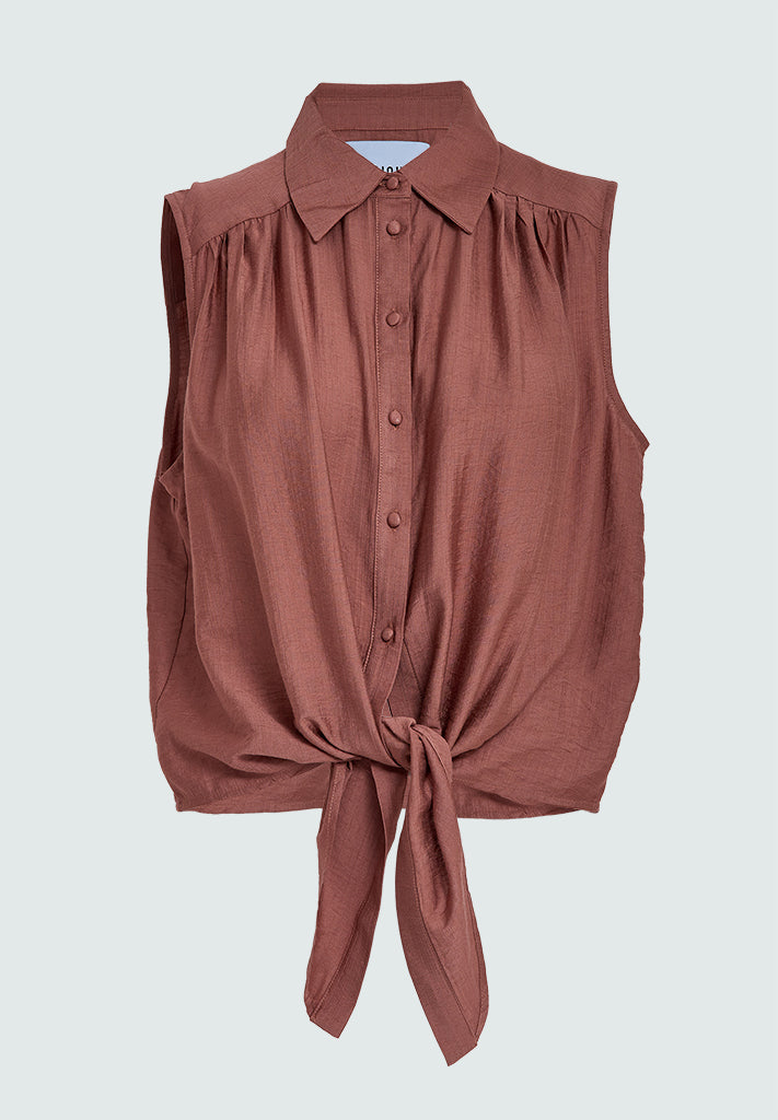 Minus MSSeria Sleveless Shirt Skjorter 4800 Smoked Paprika