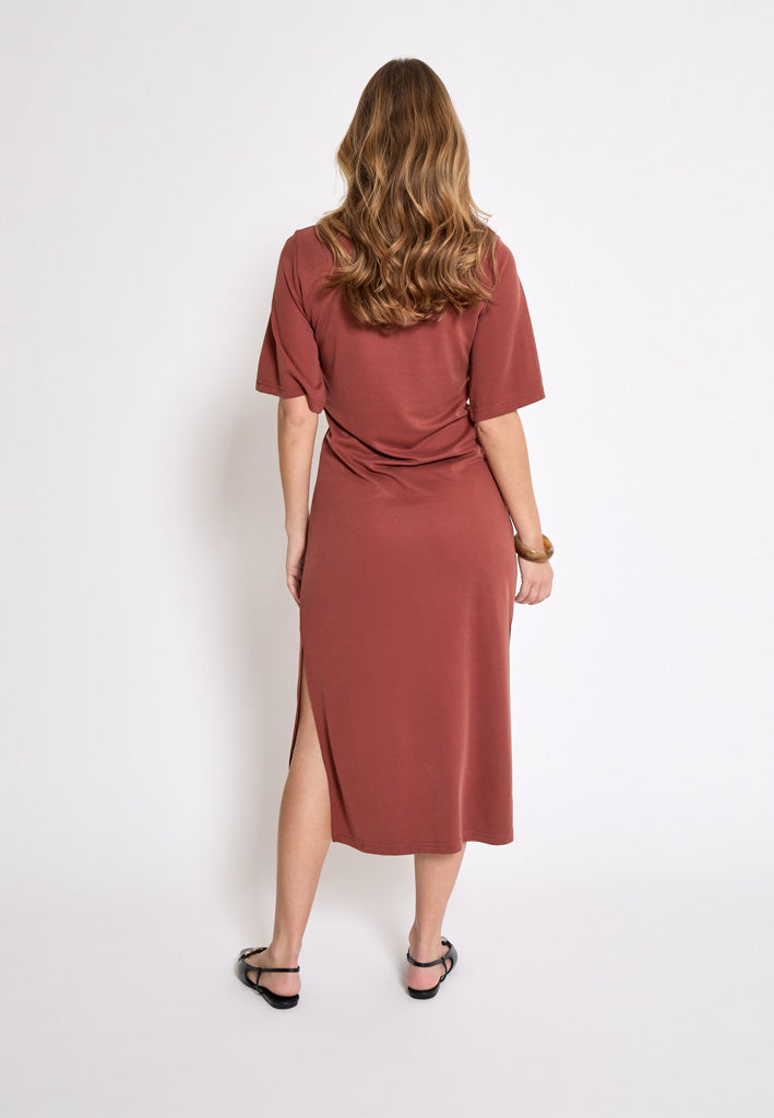 Minus MSSevera Midi Modal Dress Kjoler 4800 Smoked Paprika